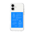 mirinconixのアシモフのロボット3原則とロボットの落書き  セルリアンブルー Soft Clear Smartphone Case