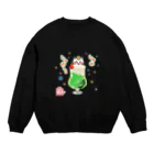旅猫王子れぉにゃん👑😼公式(©️レイラゆーし。©️ Layla-246yuusi.)のメロンソーダ☆れぉにゃんＴシャツ(背景なし) Crew Neck Sweatshirt