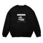 とやまソフトセンターの柴と軽トラ（モノクロ①）by kayaman Crew Neck Sweatshirt