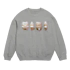 -ˏ　´ᴥ`　ˎ-まんぼうさん犬のまぼぬい大回転 Crew Neck Sweatshirt