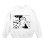 山形屋米店の肘をついてくつろぐ猫 Crew Neck Sweatshirt