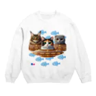 かなえーるの猫パトロール隊 Crew Neck Sweatshirt