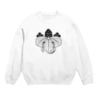 『Nothing Is Real』-- IN SUZURIの動物家紋。H.T.（桐にゾウ）黒 Crew Neck Sweatshirt