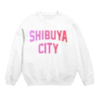 JIMOTOE Wear Local Japanの渋谷区 SHIBUYA WARD ロゴピンク Crew Neck Sweatshirt