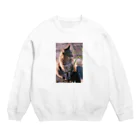 ふ☻の野良猫 Crew Neck Sweatshirt