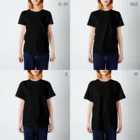 まどやのモノトーン駒(三間飛車) Regular Fit T-Shirt :model wear (woman)