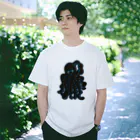 浮世の浮世絵の国貞「薬げんぼり」のたこモチーフ／濃い色T（青フチ） Regular Fit T-Shirt