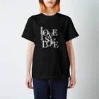 ゆるく主張するロゴ屋のLove is Love Tシャツ　ブラック Regular Fit T-Shirt