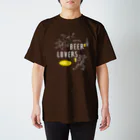 ビールとアート TM-3 Designの名画 × BEER（鳥獣戯画・すべてのビール好きのために）白線画 Regular Fit T-Shirt