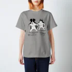 かわいい尻子玉の通せんボーダーコリー&ハスキー・黒 Regular Fit T-Shirt
