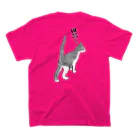 LalaHangeulの虎柄고양이 ハングルデザイン Regular Fit T-Shirtの裏面