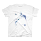 rina_suzuriのペンギン　blue water color Tシャツ Regular Fit T-Shirt