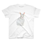 rabbit loverのフワフワうさぎ（白） Regular Fit T-Shirt