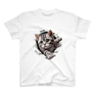 cat-houseのアメショーパワフルキャット Regular Fit T-Shirt