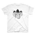 『Nothing Is Real』-- IN SUZURIの動物家紋。H.T.（桐にゾウ）黒 Regular Fit T-Shirt