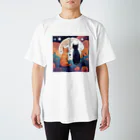 にゃんこワールドのにゃんこのお月見 Regular Fit T-Shirt