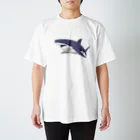 さかたようこ / サメ画家の線を重ねて立体感を出したサメ Regular Fit T-Shirt