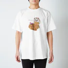 aiart aimiのハリちゃんとフレンチトースト(文字入り) Regular Fit T-Shirt
