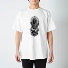 segasworksのレガリケラトプス…神様（白黒） Regular Fit T-Shirt