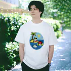 Cody the LovebirdのChubby Bird 南の島で夏休み Regular Fit T-Shirt
