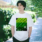 Ｍ✧Ｌｏｖｅｌｏ（エム・ラヴロ）の花（グリーン・ナナメ②） Regular Fit T-Shirt