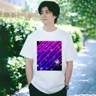 Ｍ✧Ｌｏｖｅｌｏ（エム・ラヴロ）の花（パープル・ナナメ②） Regular Fit T-Shirt