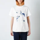 rina_suzuriのペンギン　blue water color Tシャツ Regular Fit T-Shirt