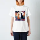 にゃんこワールドのにゃんこのお月見 Regular Fit T-Shirt