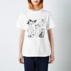 おかやまたかとし & こやまもえ／イラストレーターのいろんな線画猫 Regular Fit T-Shirt