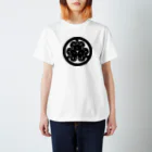 『Nothing Is Real』-- IN SUZURIの動物家紋。H.T.（三つ葉葵ハシビロコウ）黒 Regular Fit T-Shirt