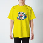 三線工房じなんの三線好きのシーサーくん Regular Fit T-Shirt