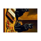 memit美術館の中世の黒猫 Stickable Poster :horizontal position