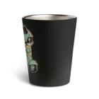 AckeeWolf Art ShopのRetro Scooter Cat - Wind in the Fur_BK Thermo Tumbler