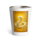 ReoGoodの雑貨箱の【金運爆上がり】開運！白蛇のご利益グッズ／金色のオーラ付き Thermo Tumbler