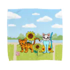 FUCHU SAKURA GARDENのげんきアート展　柴田将人 猫とひまわり Towel Handkerchief