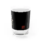 Rigelの陣羽織 黒鳥毛「太白」文字模様柄 Water Glass :back