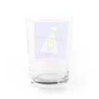なで肩うさぎのTシャツ屋さんのUFOと黄色いネコ Water Glass :back