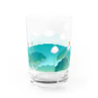 くねくね道の蓮とお釈迦様（グラス） Water Glass :back