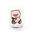 DECORのもっちり！敬語のぶたさん　自転車ver. Water Glass :front