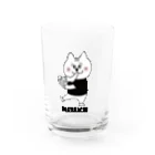 BEERKICHI(ビアキチ)のビアキチくん(ピザ/手描き) グラス Water Glass :front