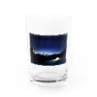 静かな山の頂への冬の星空キャンプ Water Glass :front