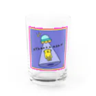 なで肩うさぎのTシャツ屋さんのUFOと黄色いネコ Water Glass :front
