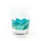 くねくね道の蓮とお釈迦様（グラス） Water Glass :front