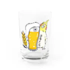こざくらクラブの酒豪インコ（オカメインコ　ビールver．） Water Glass :front