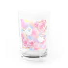 る〜ぷのシマエナガさんと薔薇 Water Glass :front