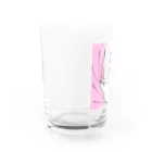 チョコミントのカーテンと猫 Water Glass :left