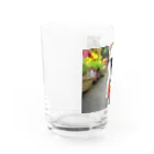 akane_art（茜音工房）のカラフルチワワ（フラワー） Water Glass :left