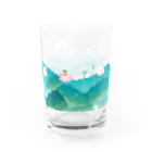 くねくね道の蓮とお釈迦様（グラス） Water Glass :left