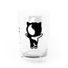 くねくね道のタオ猫みっちー グラス（バンザイ）（文字ブラック） Water Glass :right