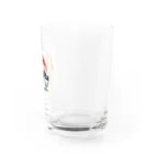 moontajの夕陽に映える鶴と富士 Water Glass :right